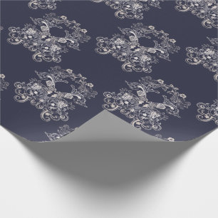 barokstijl floral navy patroon . cadeaupapier
