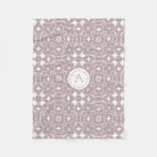 Barokstijl floreel patroon. monogram. fleece deken (Voorkant)