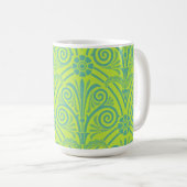 barokstijl Lime Green Blue Mok Cup (Voorkant rechts)