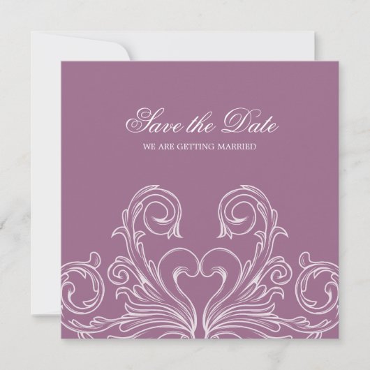Barokstijl save the date-aankondiging date (Voorkant)