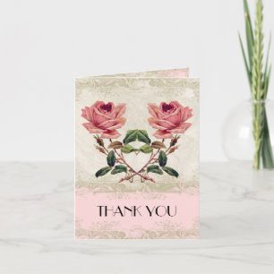 Barokstijl Vintage Roze Blos Bedankkaartjes Bedankkaart