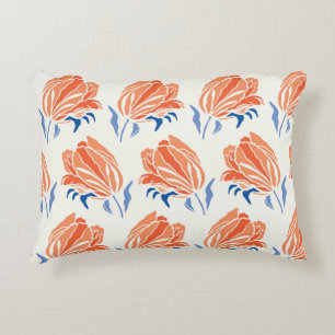 Baroktulp: Botanische Vintage Linocut Accent Kussen