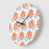 Baroktulp: Botanische Vintage Linocut Grote Klok (Hoek)