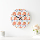 Baroktulp: Botanische Vintage Linocut Grote Klok (Huis)