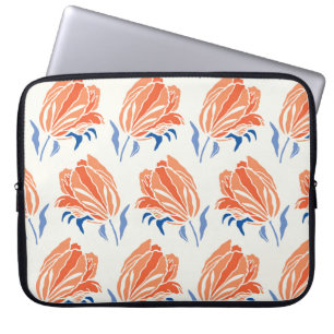 Baroktulp: Botanische Vintage Linocut Laptop Sleeve