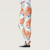 Baroktulp: Botanische Vintage Linocut Leggings (Links)