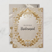 Barokuitnodiging wordt mijn bruidsmeisje Briefkaar Briefkaart (Voorkant / Achterkant)