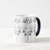 Baroky Wallpaper Flower bouquet grijs Magische Mok (Voorkant rechts)