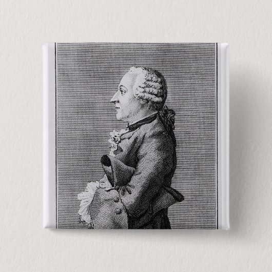 Baron Friedrich Melchior Grimm Vierkante Button 5,1 Cm (Voorkant)