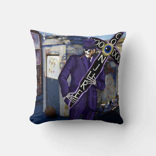 Baron Samedi Voodoo Art Pillow Kussen (Voorkant)