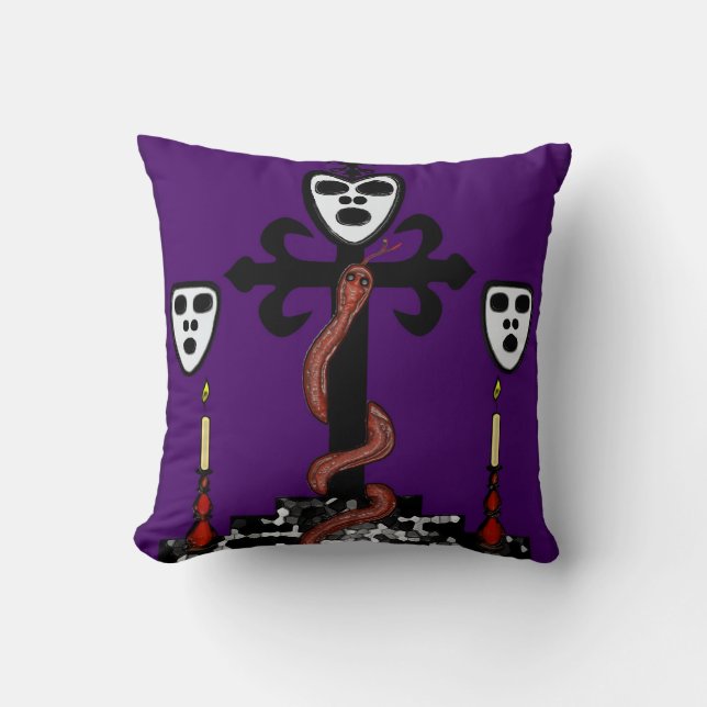 Baron Samedi Voodoo Art Pillow Kussen (Voorkant)