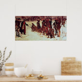 Baron von Steuben drilling American recruits Poster (Keuken)