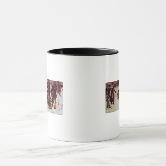 Baron von Steuben drilling Amerikaanse rekruten Mok (Midden)