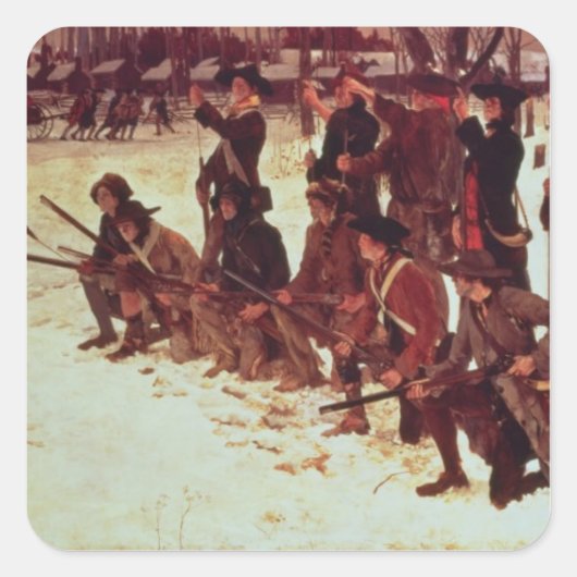 Baron von Steuben drilling Amerikaanse rekruten Vierkante Sticker (Voorkant)