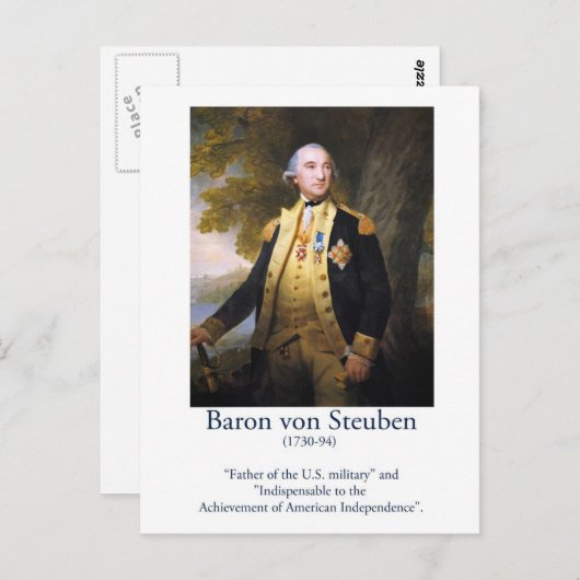 Baron von Steuben - Militaire VS Briefkaart (Voorkant / Achterkant)