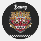 Barong Bali Classic Round Sticker (Voorkant)