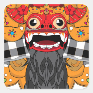 Barong Bali Vierkante Sticker