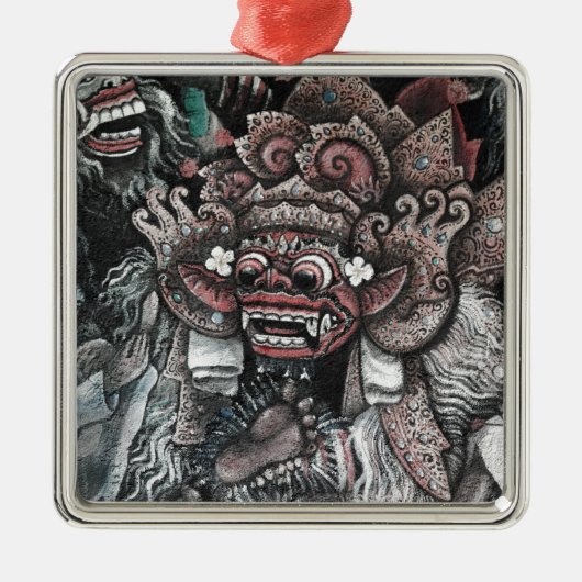 Barong en Rangda Bali Metalen Ornament (Voorkant)
