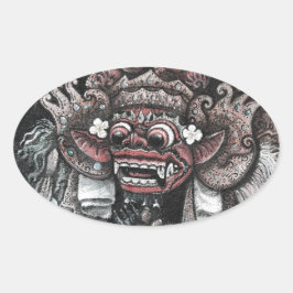 Barong en Rangda Bali Ovale Sticker