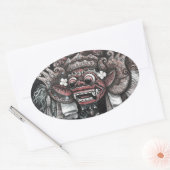 Barong en Rangda Bali Ovale Sticker (Envelop)