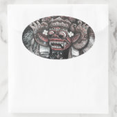 Barong en Rangda Bali Ovale Sticker (Tas)