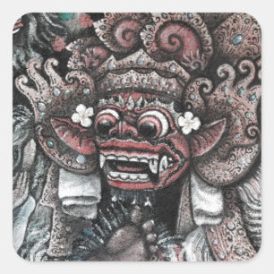 Barong en Rangda Bali Vierkante Sticker