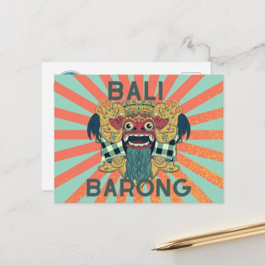 Barong Legacy:  Bali Briefkaart (Voorkant / Achterkant in situ)