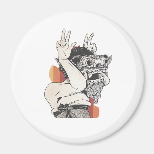 Barong Peekaboo Magneet (Voorkant)