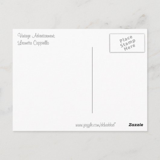  Baroni Pasta Advertisement Briefkaart (Achterkant)