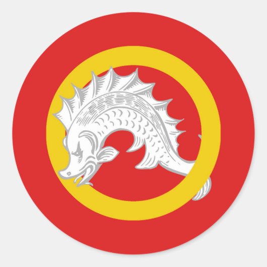 Baronie van de Far West Populace Badge Ronde Sticker (Voorkant)