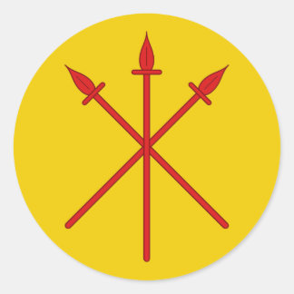Baronie van Rode Speren Populatie Badge Classic Ro Ronde Sticker