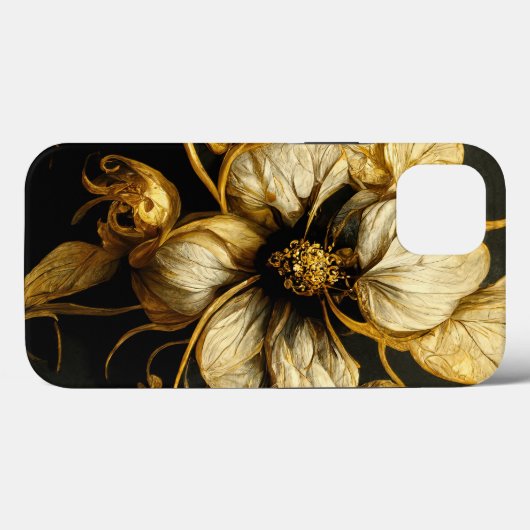 Baronke Black & Gold Floral Phone Case (Achterkant (horizontaal))