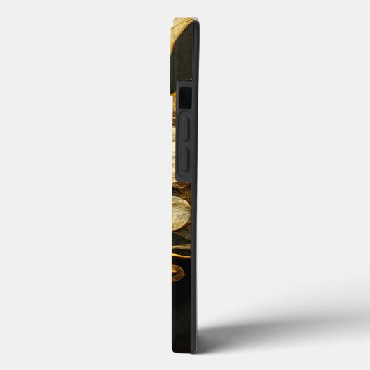 Baronke Black & Gold Floral Phone Case (Achterkant / Links)