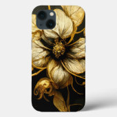 Baronke Black & Gold Floral Phone Case (Achterkant)