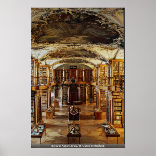 Baroque Abbey Library, St. Gallen, Zwitserland Poster