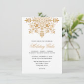 Baroque Amber Ornamental Holiday Gala Kaart (Staand voorkant)