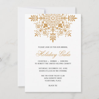 Baroque Amber Ornamental Holiday Gala Kaart