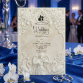 Baroque Angel & Swans Vintage Cream Wedding  Kaart