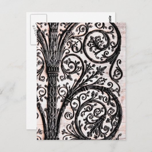 Baroque architectuur Decoratief Ironwork Briefkaart (Voorkant / Achterkant)