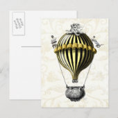 Baroque ballon Black Yellow Briefkaart (Voorkant / Achterkant)