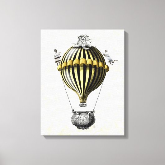 Baroque ballon Black Yellow Canvas Afdruk (Voorkant)