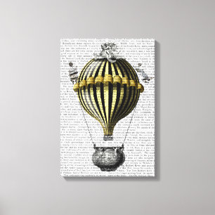 Baroque ballon Black Yellow Canvas Afdruk