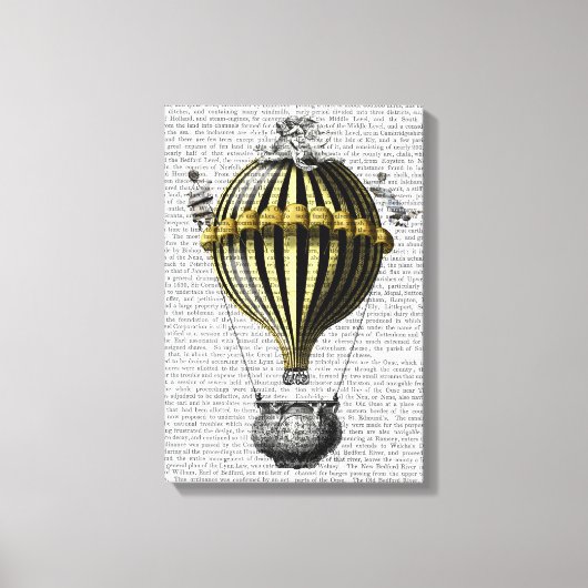 Baroque ballon Black Yellow Canvas Afdruk (Voorkant)