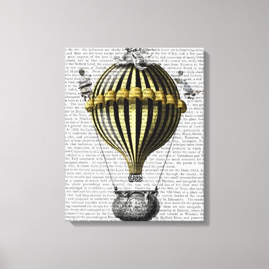 Baroque ballon Black Yellow Canvas Afdruk (Voorkant)