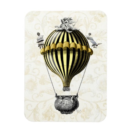 Baroque ballon Black Yellow Magneet (Verticaal)