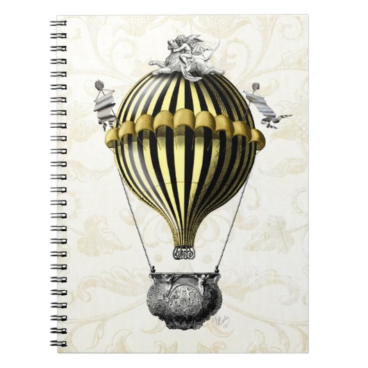 Baroque ballon Black Yellow Notitieboek (Voorkant)