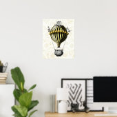 Baroque ballon Black Yellow Poster (Thuiskantoor)