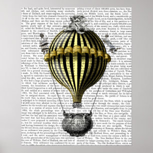 Baroque ballon Black Yellow Poster