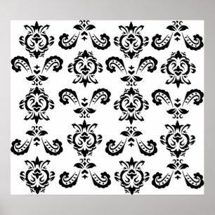 Baroque Black afdrukken Poster