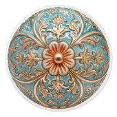 Baroque Bloom Ceramic Knob Pull Keramische Knop (Voorkant)